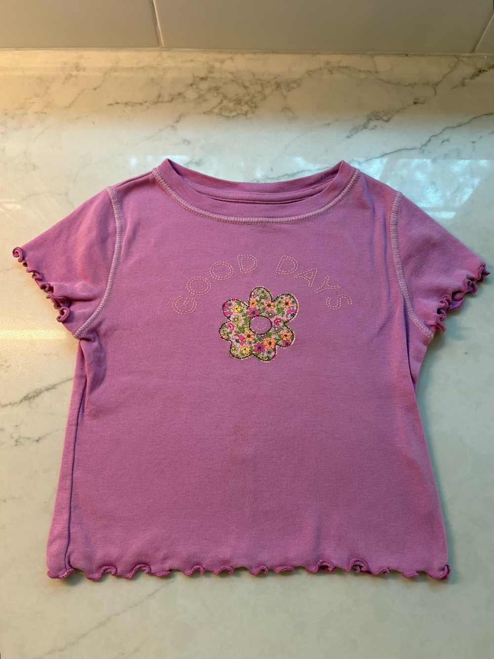 Old Navy Pink Short-Sleeve 'Good Days' Flower Tee